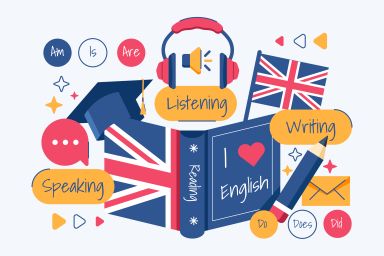 An open book representing LearnLoom's English tutoring for reading comprehension and essay writing in Australia.