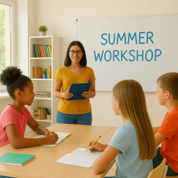 A teacher taking an engaging vacation classes and skill workshops at LearnLoom in Australia.