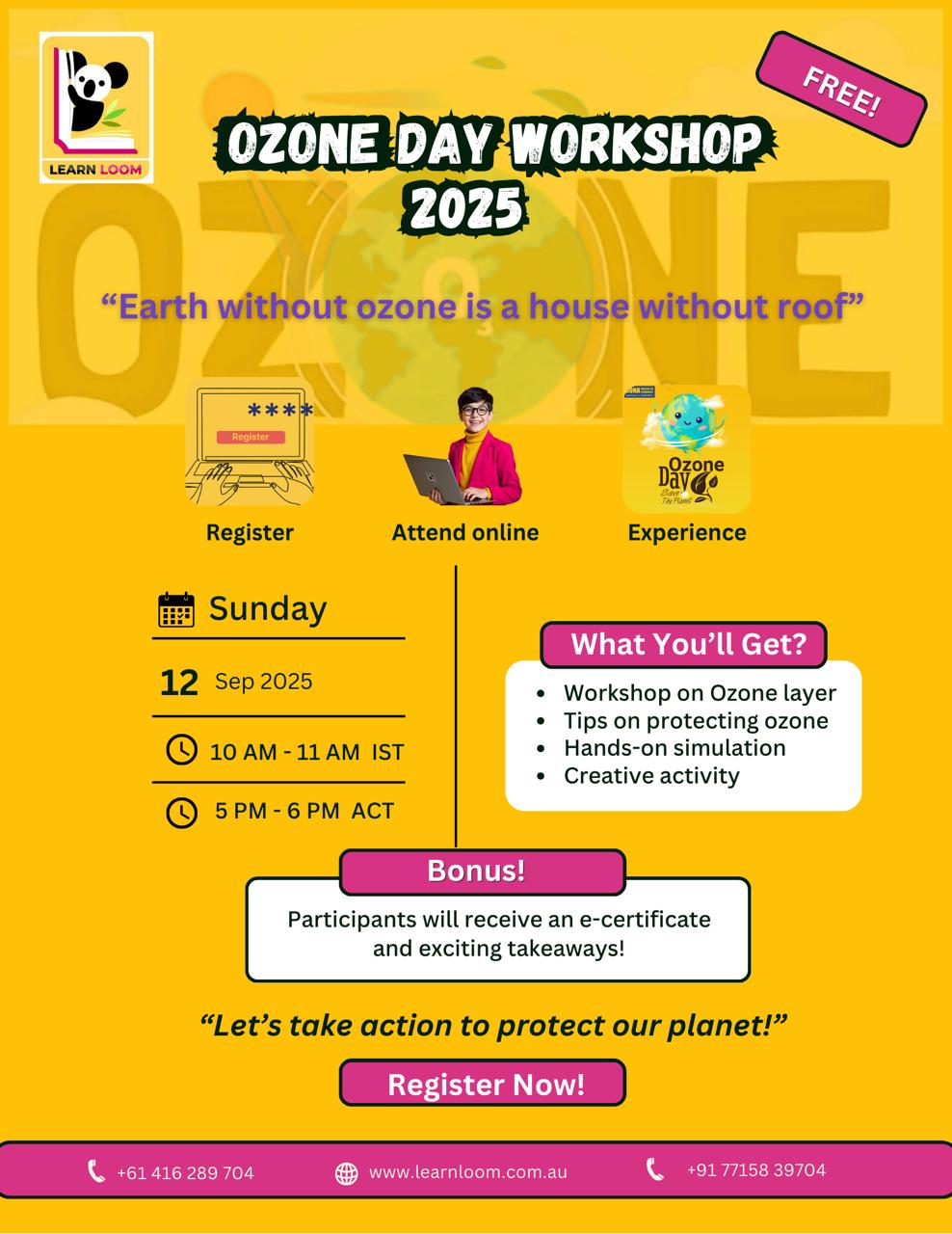 Poster for Ozone Day Workshop